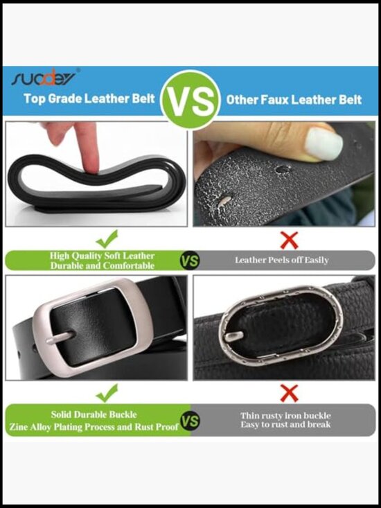 3 Pack Faux Leather Waist Belts with Elegant Buckle Women main image 6